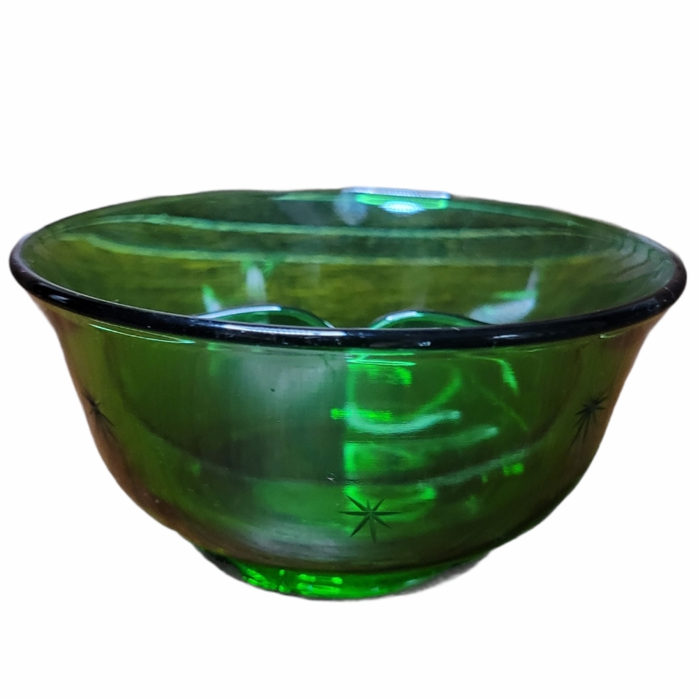 MCM/Vintage green glass cigarette bowl